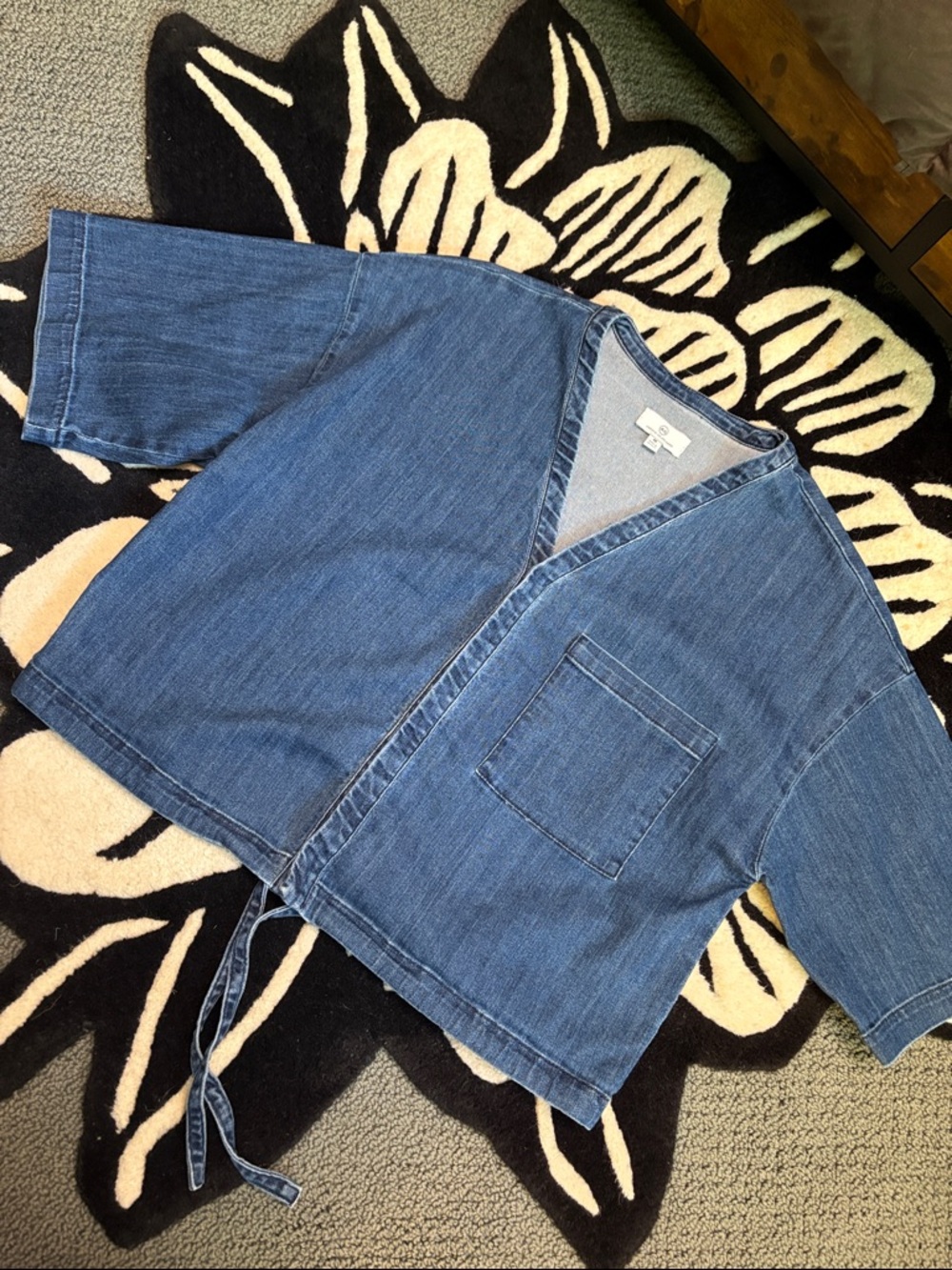 AG Adriano Goldschmied Light Blue Denim V-Neck Top